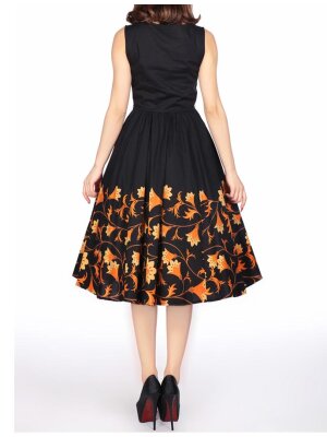 Sleeveless Dress Black Orange