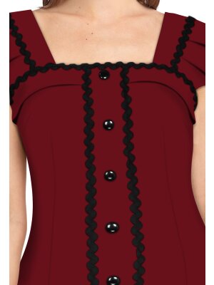 Retro Kleid mit Faltenärmelchen Rot