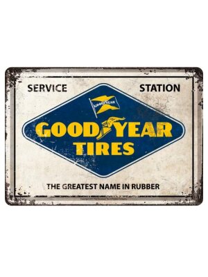 Goodyear Logo Blechpostkarte