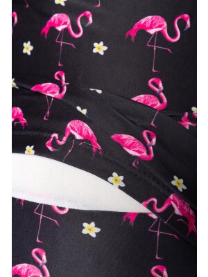 Belsira Vintage Badeanzug mit Flamingomuster