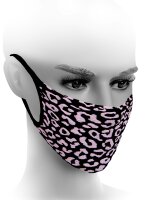 Gesichtsmaske mit Leopard-Motiv Pink