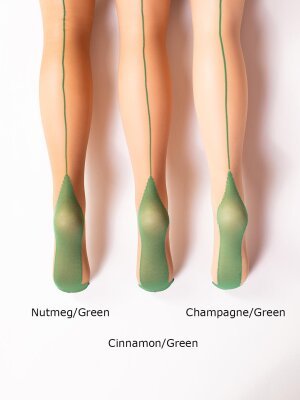 Nahtnylons Zinnfarben mit grüner Naht
