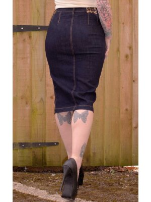 High-waisted Jeans Bleistiftrock