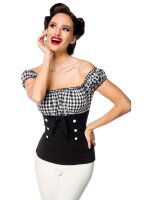 Schulterfreies Top mit Gingham-Muster